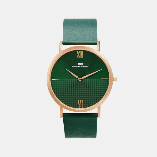Men's Green Dial Analog Leather Watch 1005L-L0314