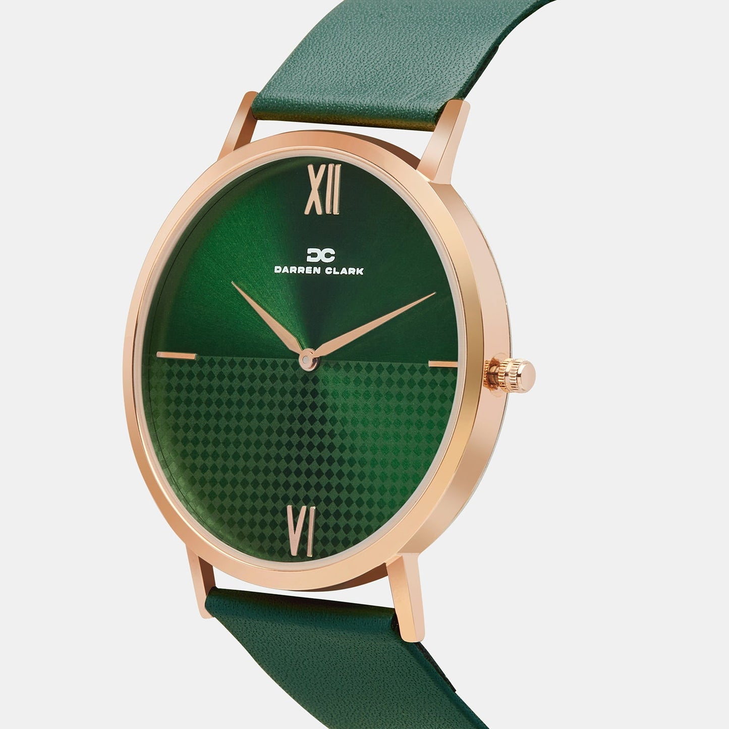 Men's Green Dial Analog Leather Watch 1005L-L0314