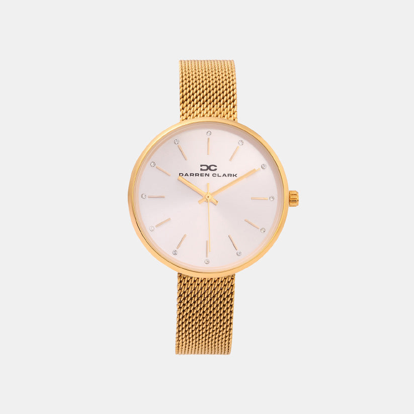 Women Quartz Silver Dial Analog Mesh Watch 2007B-E0203