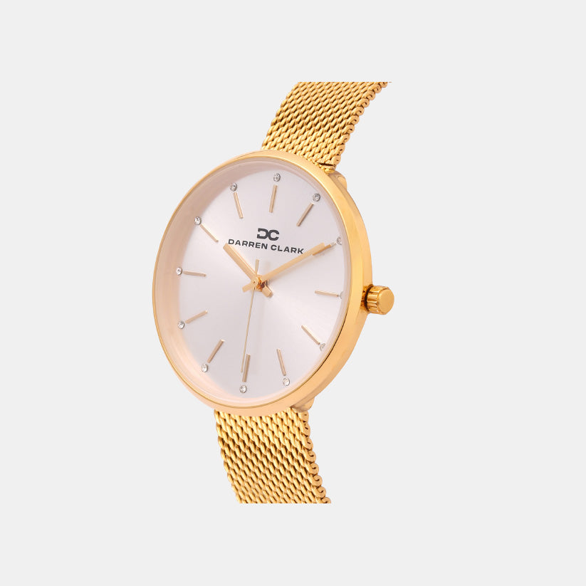 Women Quartz Silver Dial Analog Mesh Watch 2007B-E0203