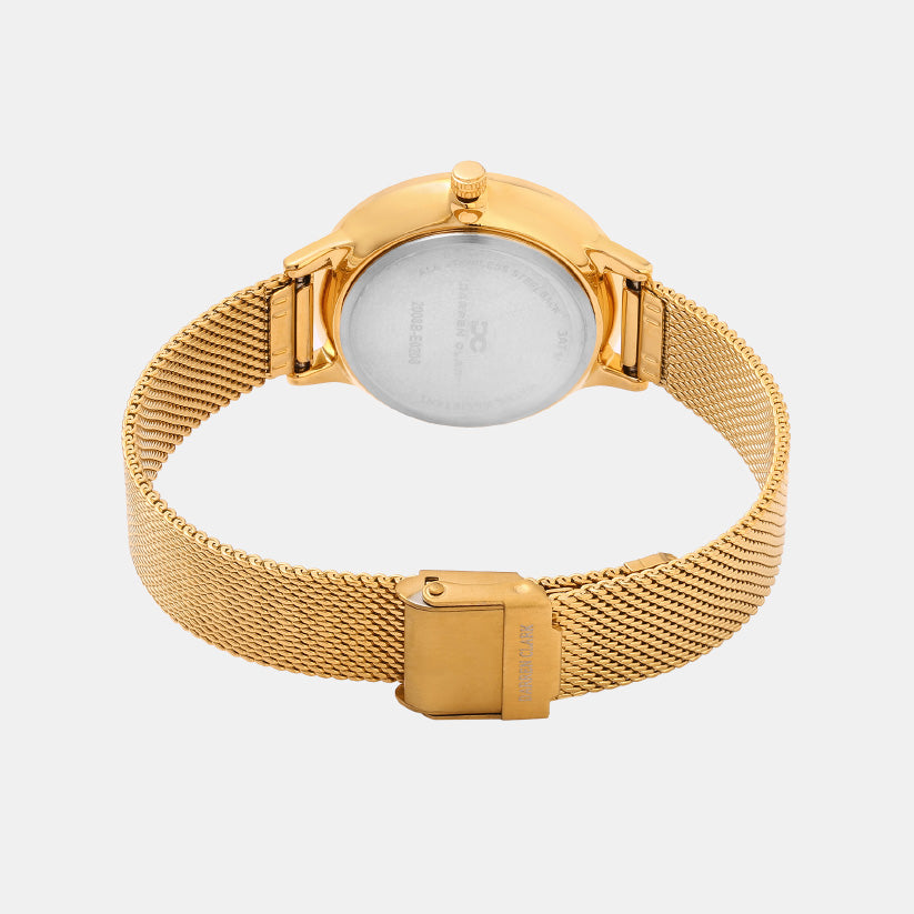 Women Quartz Champaign Dial Analog Mesh Watch 2008B-E0208