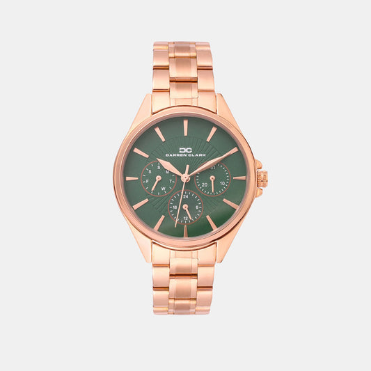 Women Quartz Green Dial Multi-Function Metal Watch 2010C-M0314