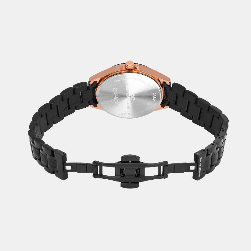 Women Quartz Black Dial Multi-Function Metal Watch 2010F-M0304