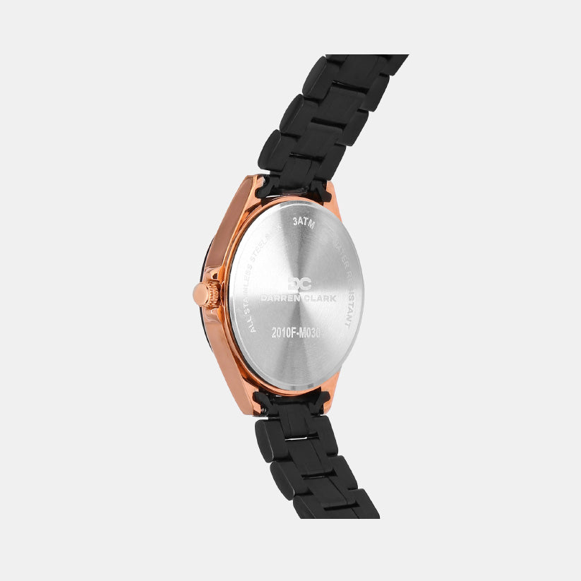 Women Quartz Black Dial Multi-Function Metal Watch 2010F-M0304
