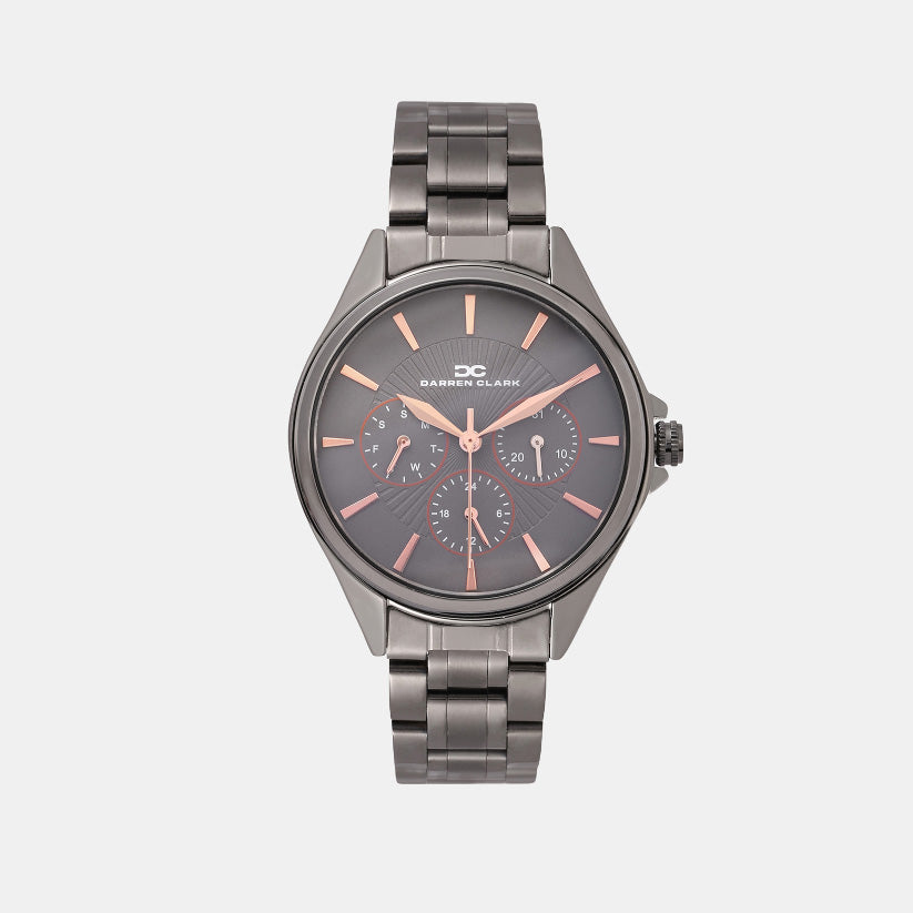 Women Quartz Grey Dial Multi-Function Metal Watch 2010J-M0815