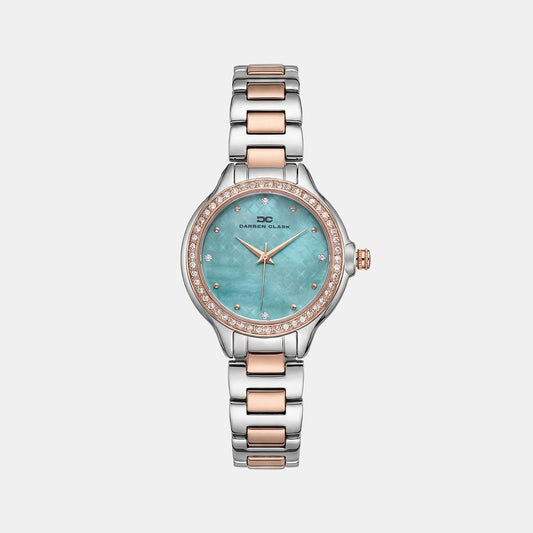 Women Quartz Blue Dial Analog Metal Watch 2015E-M1317