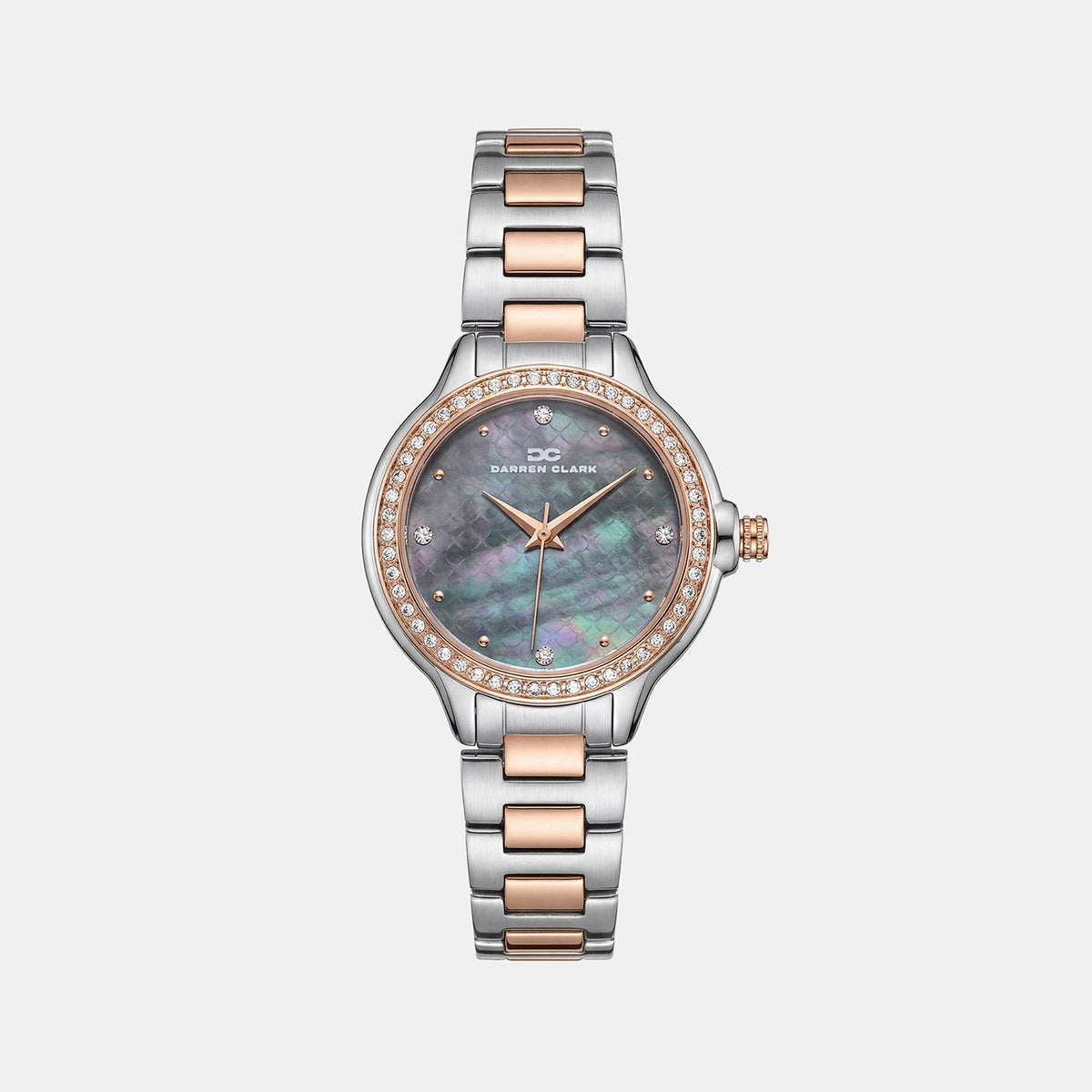 Women Quartz Grey Dial Analog Metal Watch 2015E-M1305