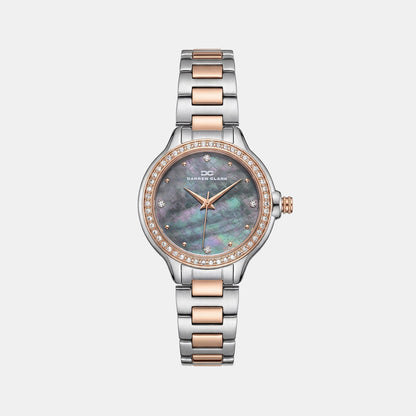 Women Quartz Grey Dial Analog Metal Watch 2015E-M1305