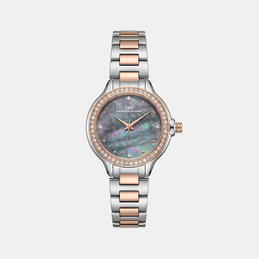 Women Quartz Grey Dial Analog Metal Watch 2015E-M1305