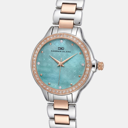 Women Quartz Blue Dial Analog Metal Watch 2015E-M1317