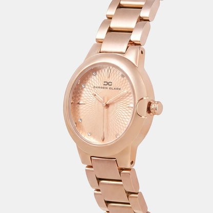 Women Quartz Rose Gold Dial Analog Metal Watch 2016C-M0307