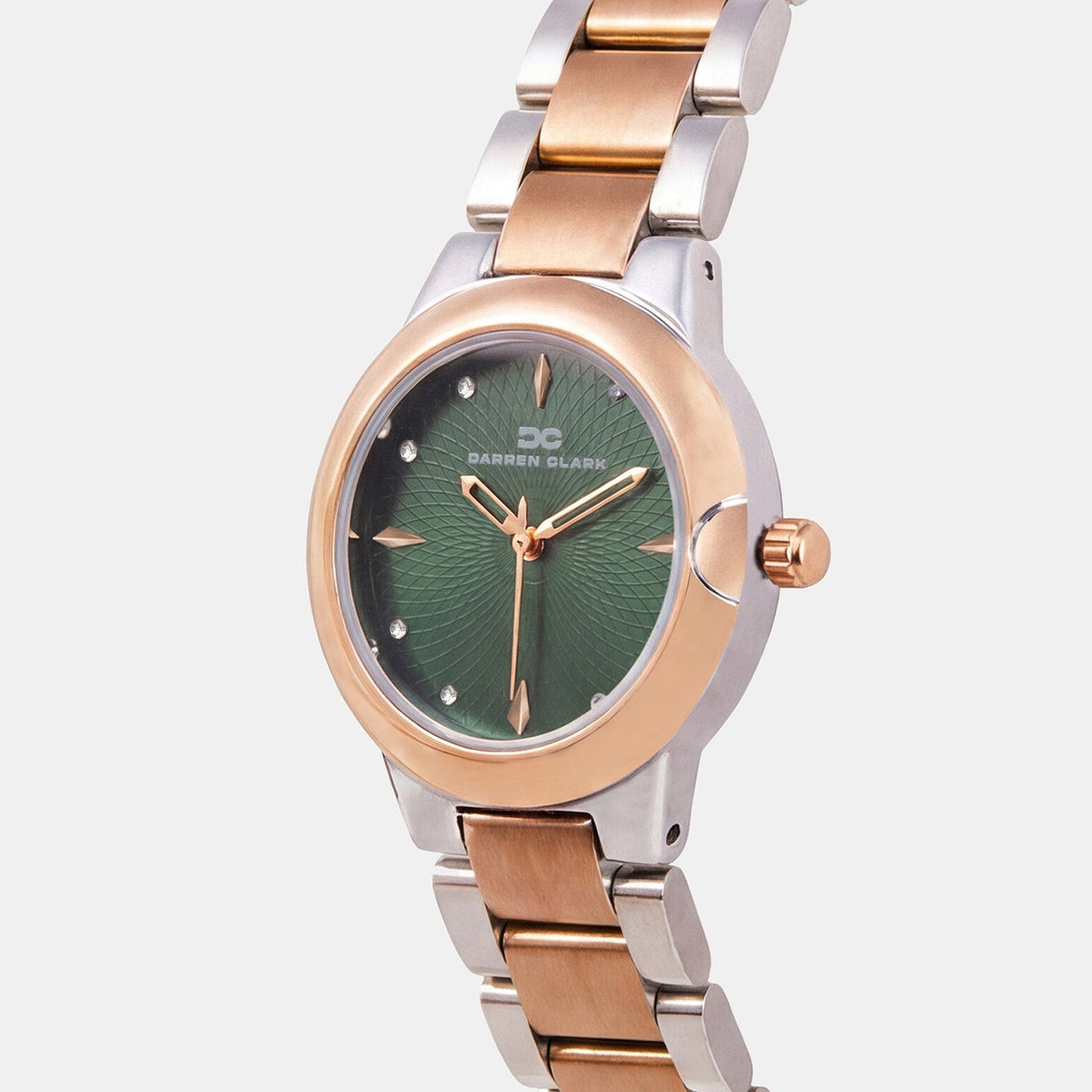 Women Quartz Green Dial Analog Metal Watch 2016E-M1314