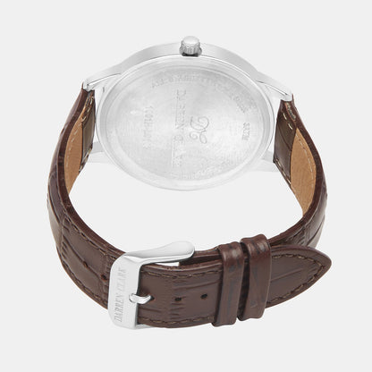 Men's Silver Analog Leather Watch 1001H-L0103