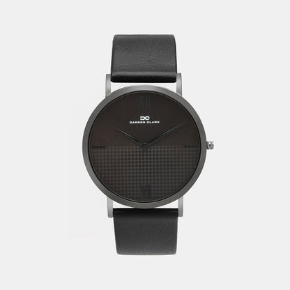 Men's Black Analog Leather Watch 1005F-L0404