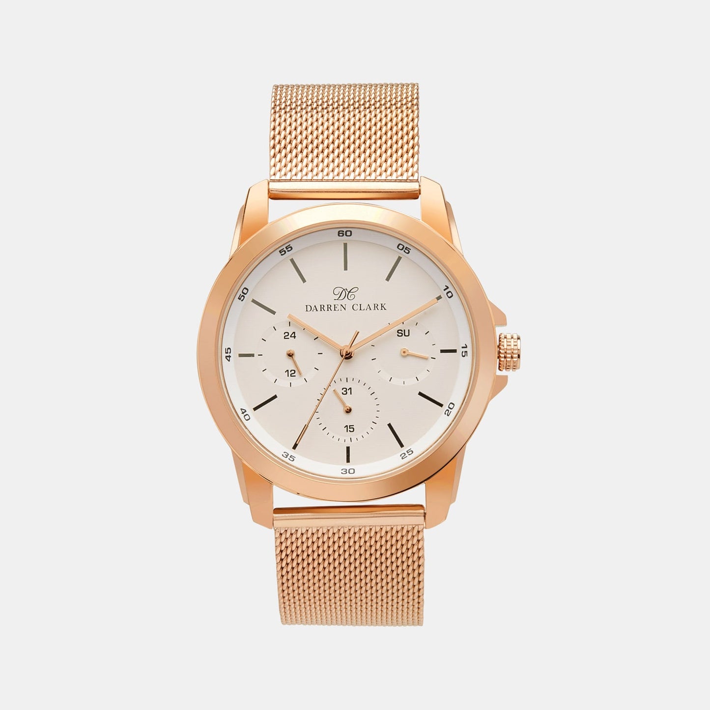 Men's Rose Gold Chronograph Mesh Watch 1007C-E0302