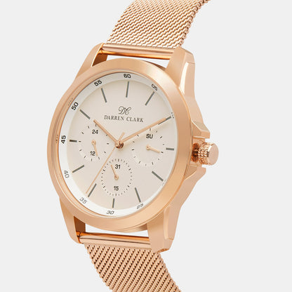 Men's Rose Gold Chronograph Mesh Watch 1007C-E0302