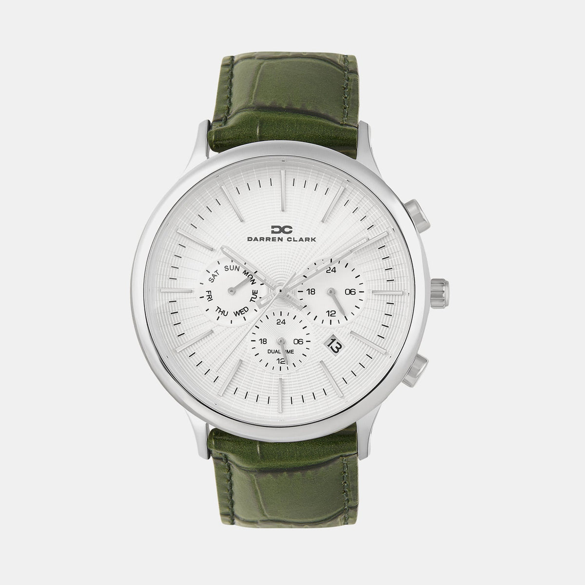Men Quartz White Dial Chronograph Leather Watch 1015L-L0103