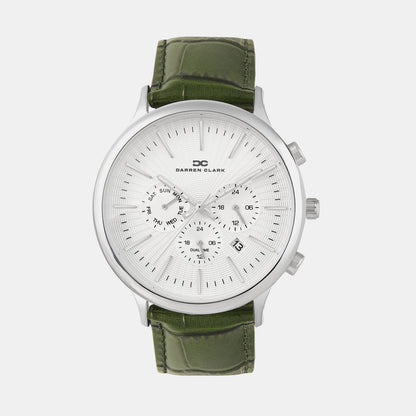 Men Quartz White Dial Chronograph Leather Watch 1015L-L0103