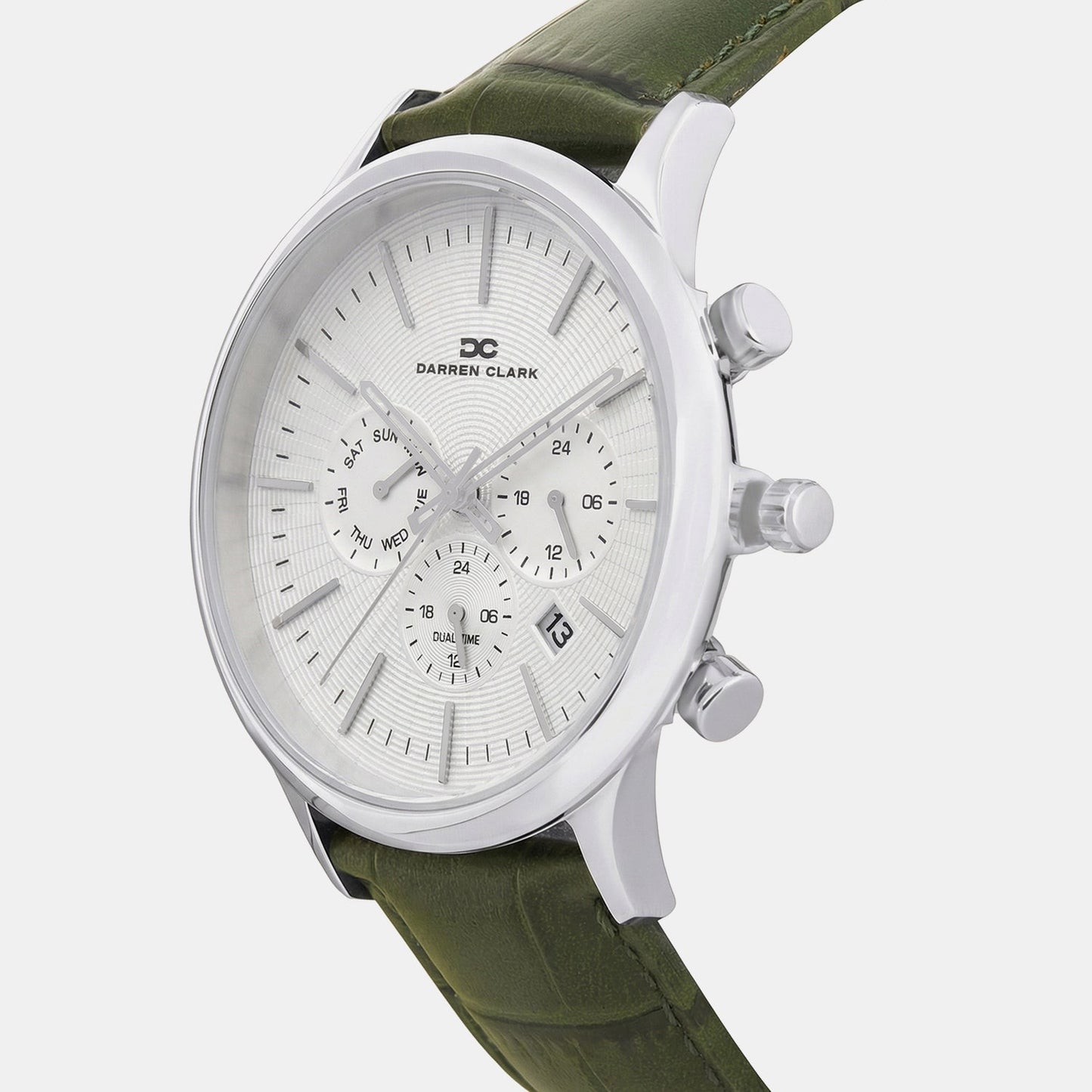 Men Quartz White Dial Chronograph Leather Watch 1015L-L0103