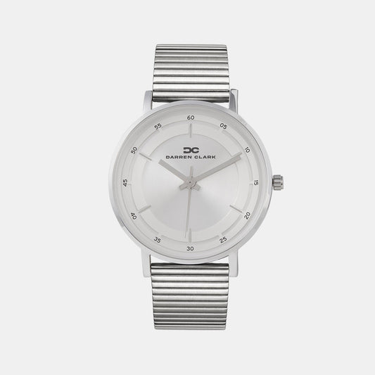 Men Quartz Silver Dial Analog Stainless Steel Watch 1013C-E0103
