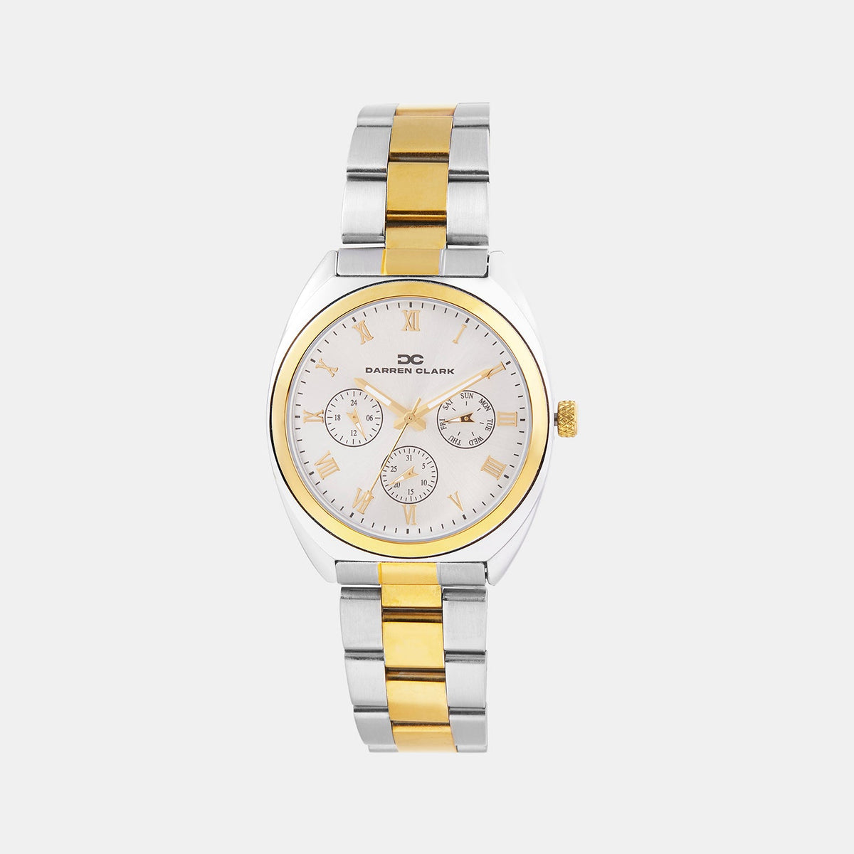 Men Quartz Silver Dial Multi-Function Metal Watch 1014D-M0103