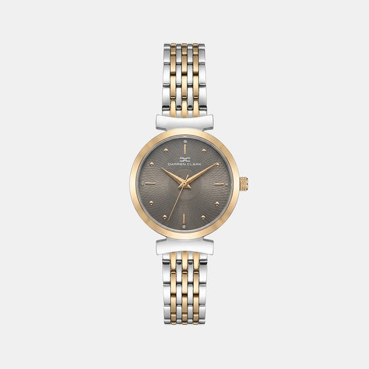 Women Quartz Grey Dial Analog Metal Watch 2013E-M1315