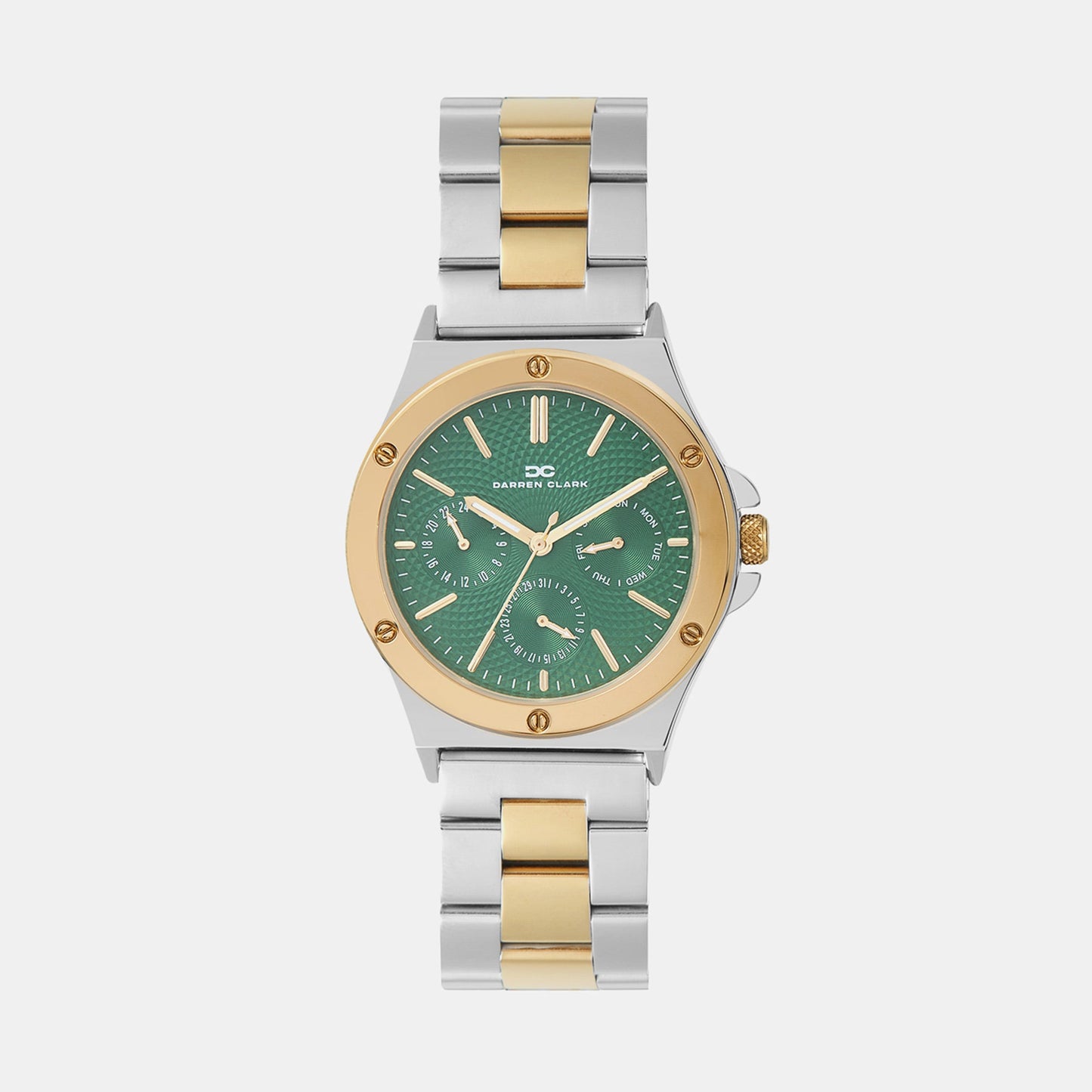 Men Quartz Green Dial Multi-Function Metal Watch 1017D-M1214