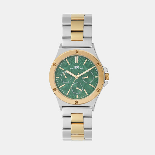 Men Quartz Green Dial Multi-Function Metal Watch 1017D-M1214
