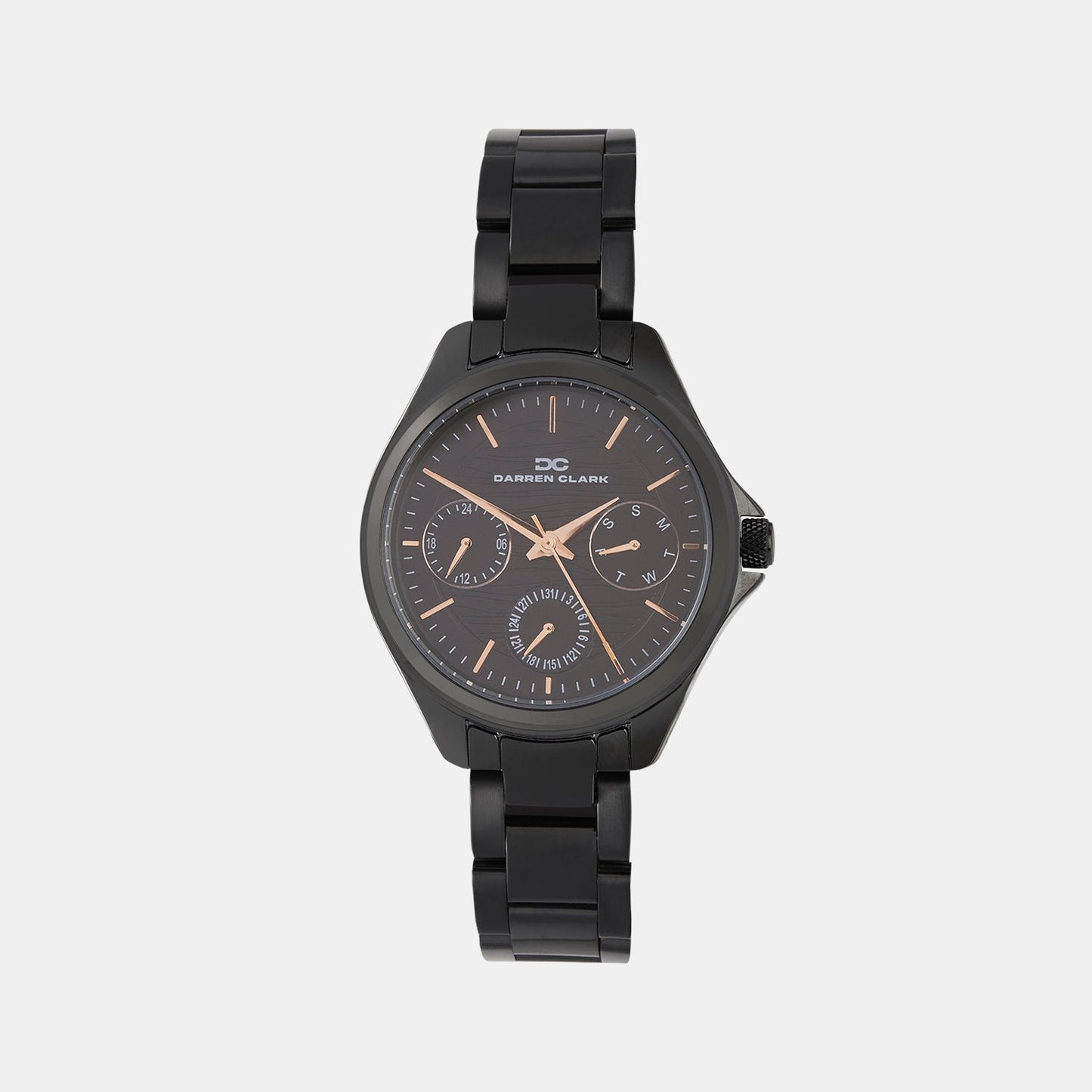 Women Quartz Black Dial Analog Metal Watch 2012F-M0404
