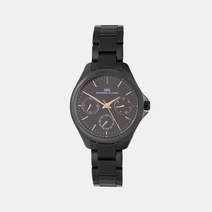 Women Quartz Black Dial Analog Metal Watch 2012F-M0404