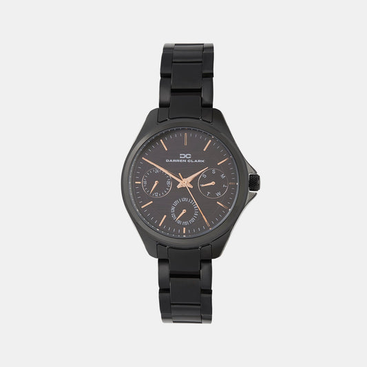Women Quartz Black Dial Analog Metal Watch 2012F-M0404