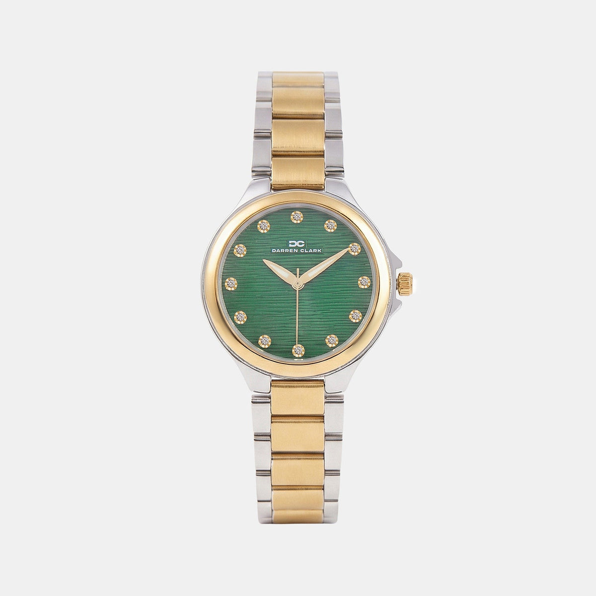 Women Quartz Green Dial Analog Metal Watch 2014D-M1214