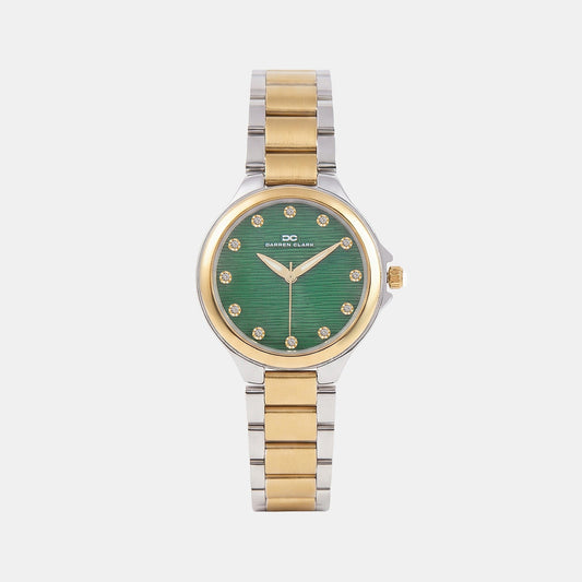 Women Quartz Green Dial Analog Metal Watch 2014D-M1214