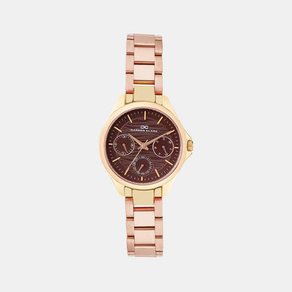 Women Quartz Brown Dial Analog Metal Watch 2012C-M0306