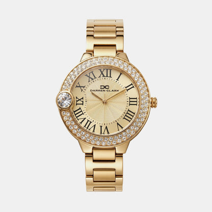 Women Quartz Champagne Dial Analog Metal Watch 2017B-M0209