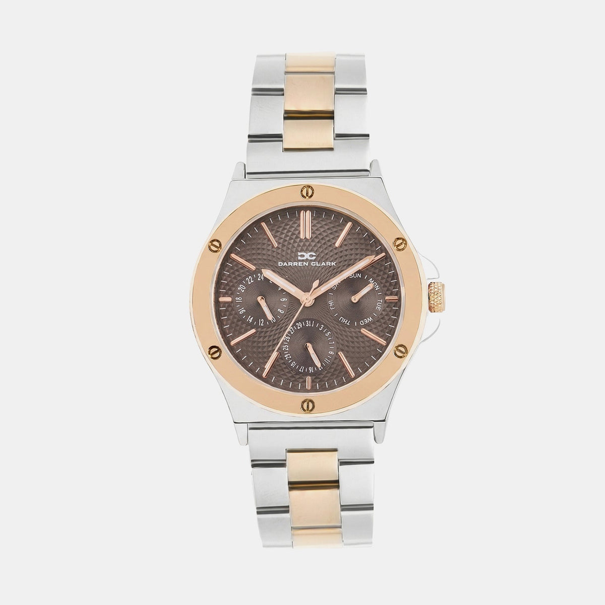 Men Quartz Brown Dial Multi-Function Metal Watch 1017E-M1315