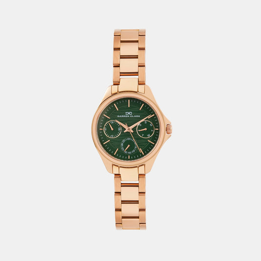 Women Quartz Green Dial Analog Metal Watch 2012C-M0314