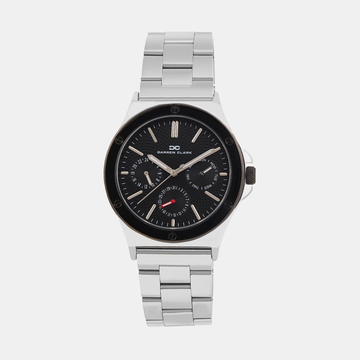 Men Quartz Black Dial Multi-Function Metal Watch 1017A-M0104