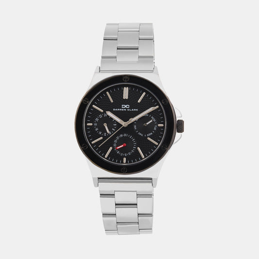 Men Quartz Black Dial Multi-Function Metal Watch 1017A-M0104
