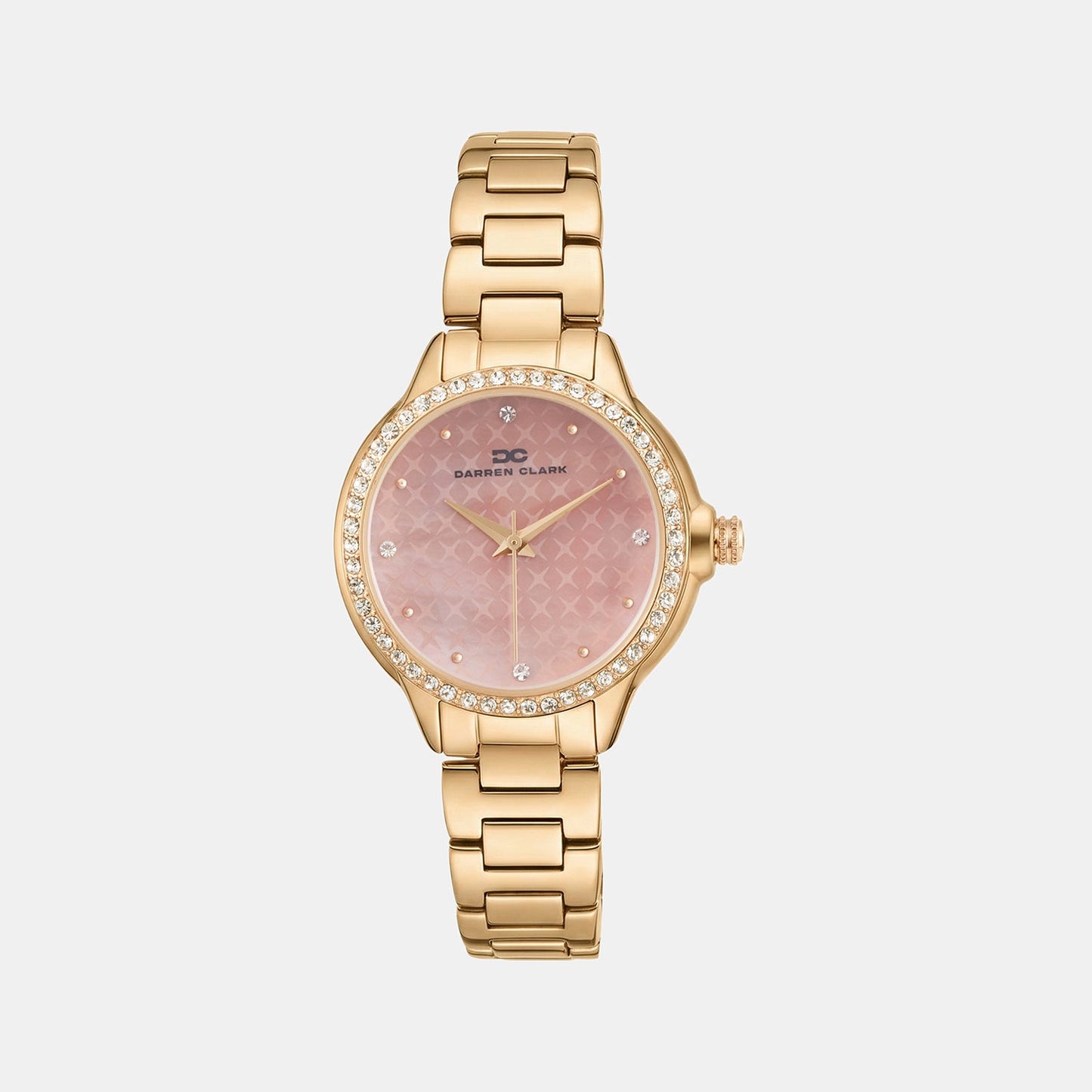 Women Quartz Pink Dial Analog Metal Watch 2015C-M0307
