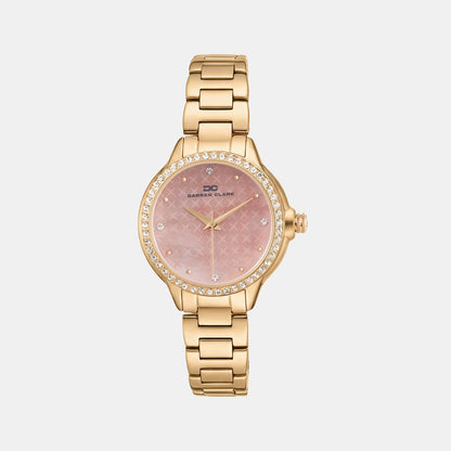 Women Quartz Pink Dial Analog Metal Watch 2015C-M0307
