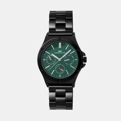 Men Quartz Green Dial Multi-Function Metal Watch 1017F-M0414
