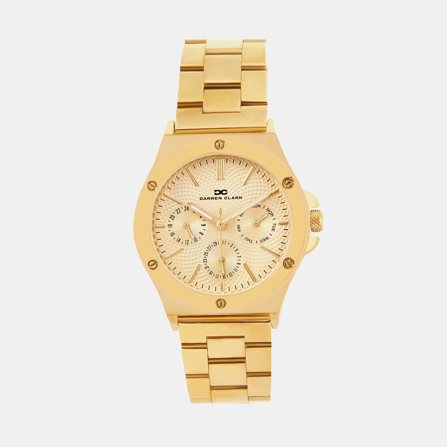Men Quartz Champagne Dial Multi-Function Metal Watch 1017B-M0208