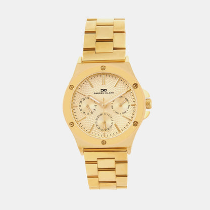Men Quartz Champagne Dial Multi-Function Metal Watch 1017B-M0208