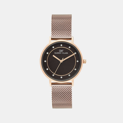 Women's Rose Gold Analog Mesh Watch 2005H-E0306