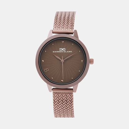 Women Quartz Brown Dial Analog Mesh Watch 2006H-E0606