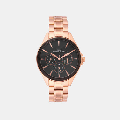 Women Quartz Black Dial Multi-Function Metal Watch 2010C-M0304