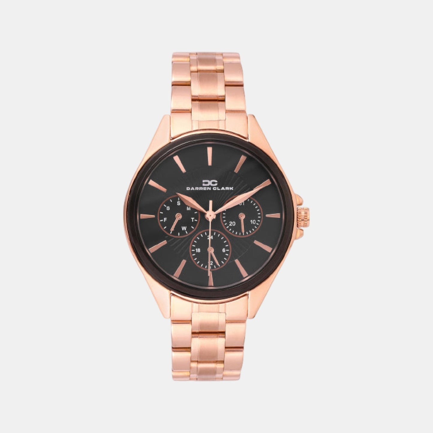 Women Quartz Black Dial Multi-Function Metal Watch 2010C-M0304