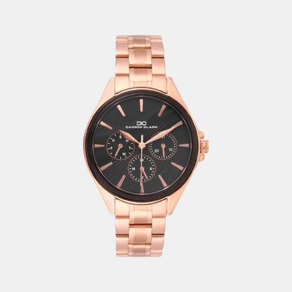 Women Quartz Black Dial Multi-Function Metal Watch 2010C-M0304