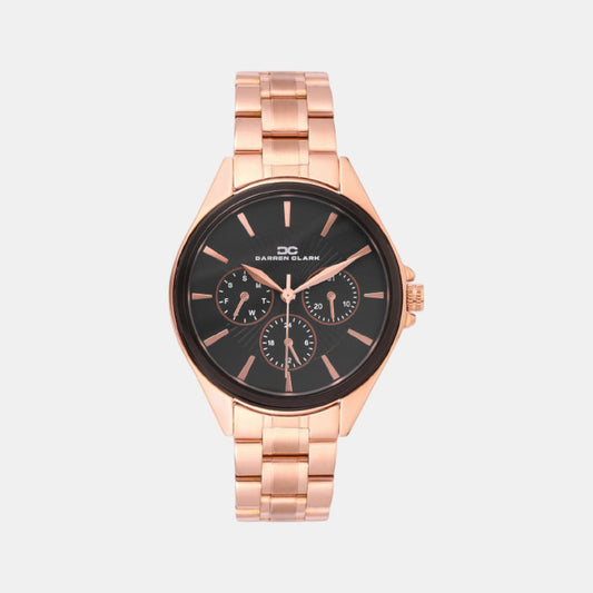 Women Quartz Black Dial Multi-Function Metal Watch 2010C-M0304